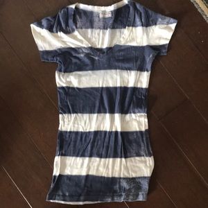 Michael Stars V neck cotton striped top